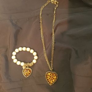 Betsey Johnson Necklace and bracelet  set.